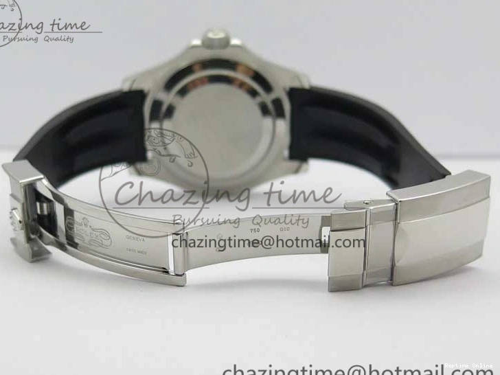 0416 Yacht-Master 116655 ARF SS Custom Made Black Ceramic Bezel on Oysterflex Rubber Strap A HighPerformance 3064